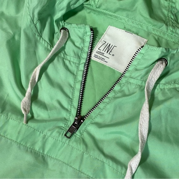 Green Zine Windbreaker Hoodie - Picture 2 of 6